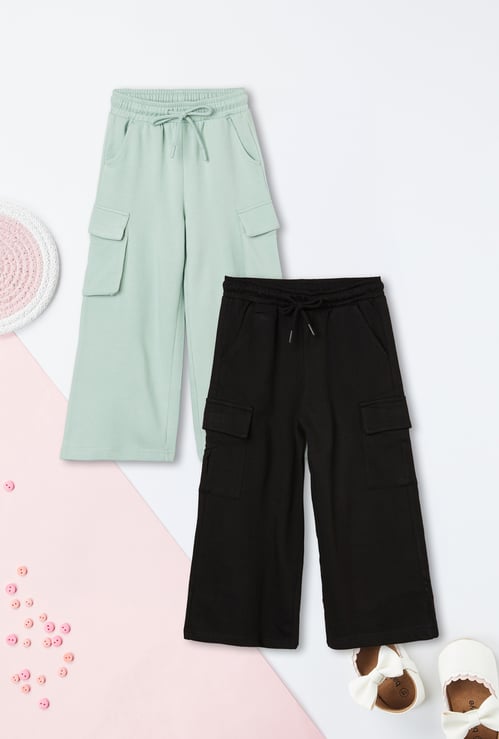 Girls Solid Cargos - Pack of 2