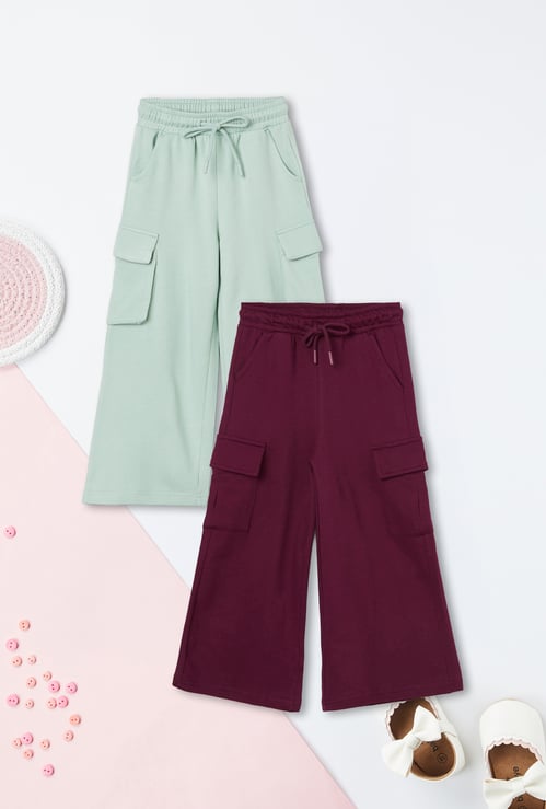 Girls Solid Cargos - Pack of 2