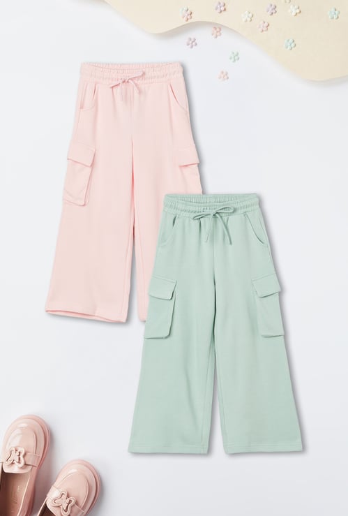 Girls Solid Cargos - Pack of 2