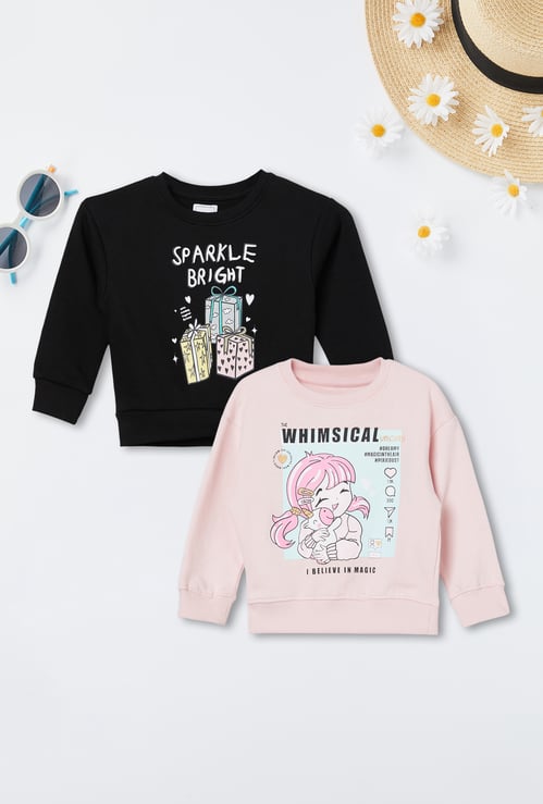Girls Printed Sweatshirt - Pack of 2