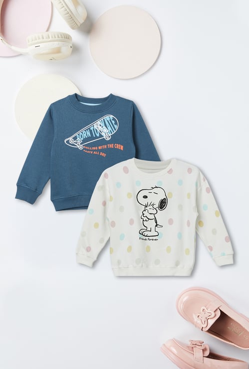 Girls Printed Sweatshirt - Pack of 2
