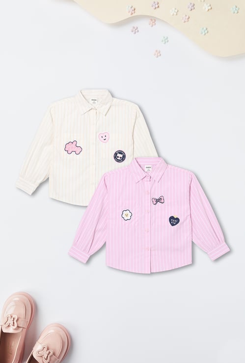 Girls Striped Shirt - Pack of 2