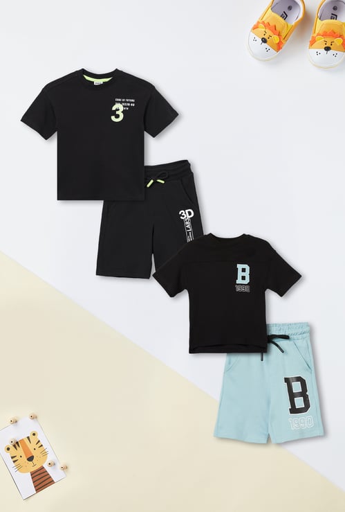 Boys Printed Shorts Set