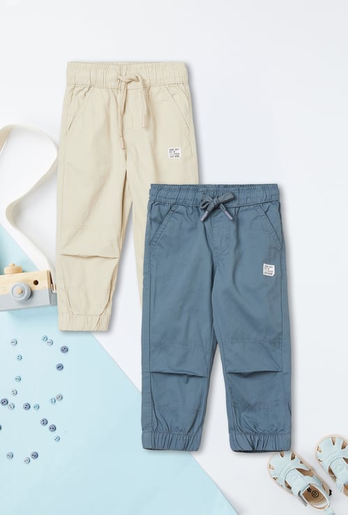 Boys Solid Joggers - Pack of 2