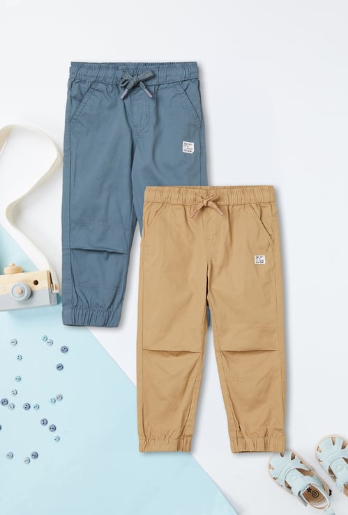 Boys Solid Joggers - Pack of 2
