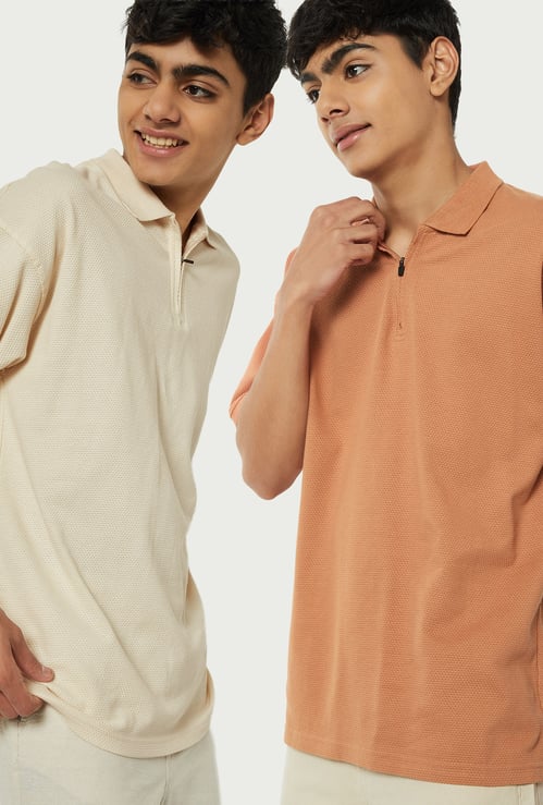 Boys Knit Polo T-shirt - Pack of 2