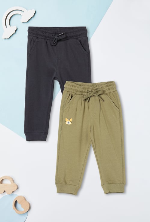 Boys Solid Knit Joggers - Pack of 2