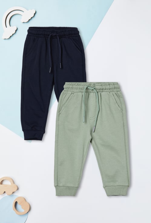 Boys Solid Joggers - Pack of 2