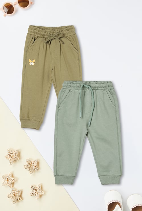 Boys Solid Knit Joggers - Pack of 2