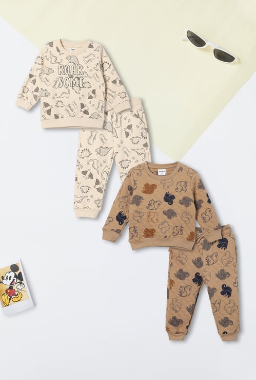 Boys Printed Joggers Set - Pack of 2