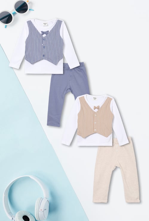 Boys Solid Trousers Set - Pack of 2