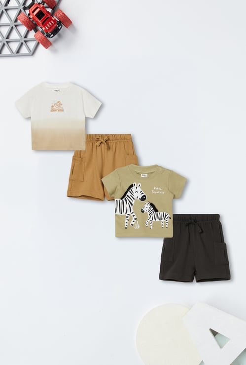Boys Printed Shorts Set - Pack of 2