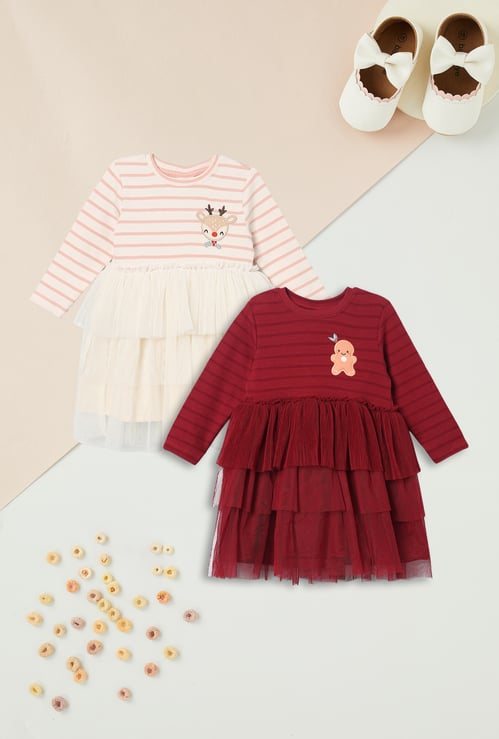 Girls Layered Dress - Pack of 2
