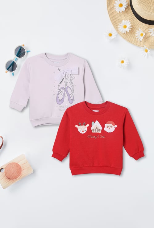 Girls Printed Sweatshirt - Pack of 2