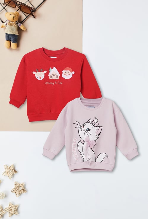 Girls Printed Sweatshirt - Pack of 2
