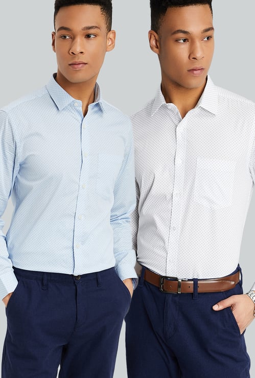 Men Printed Regular Fit Formal Shirt - Pack of 2