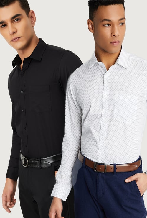 Men Assorted Slim Fit Formal Shirts - Pack of 2