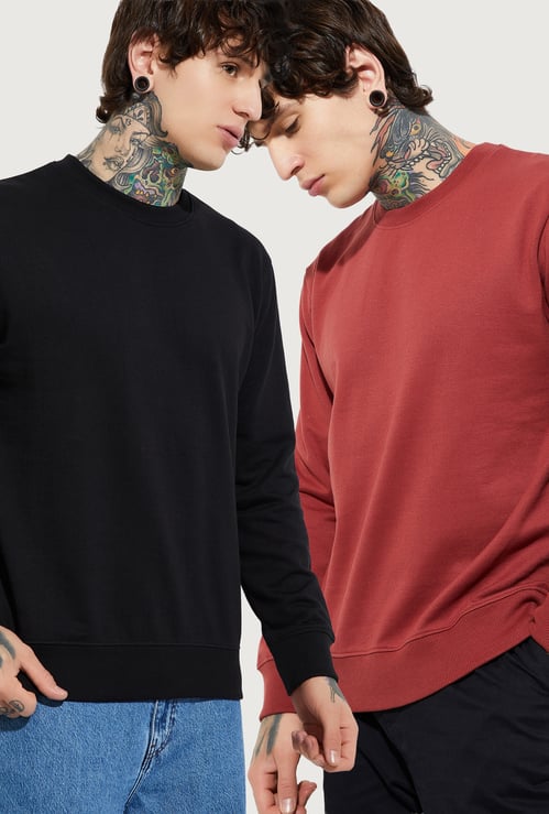 URB_N Men Solid Sweatshirt - Pack of 2