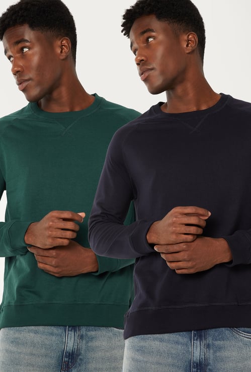 Men Solid Sweatshirt - Pack of 2