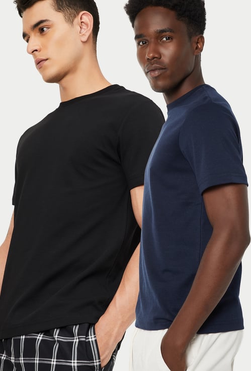 Men Solid T-shirt - Pack of 2
