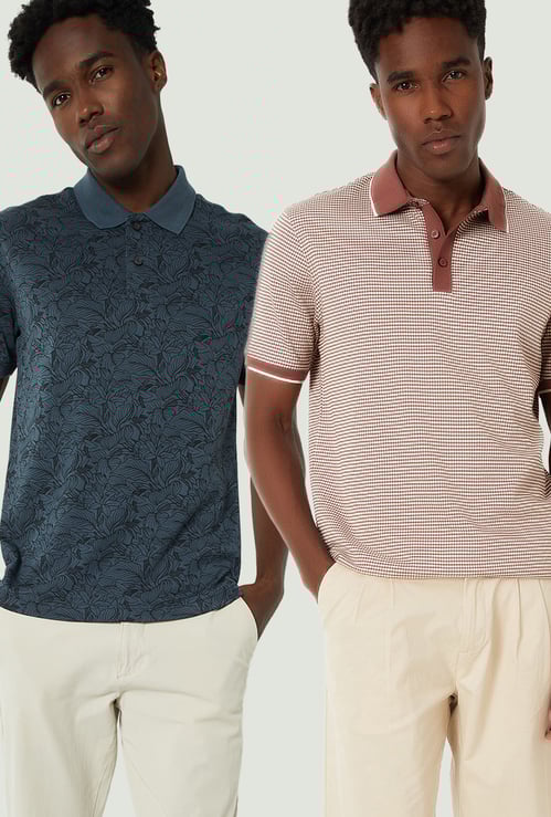 Men Assorted Polo T-shirts - Pack of 2