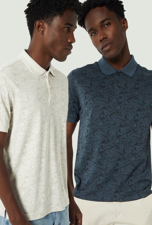 Men Printed Polo T-shirt - Pack of 2