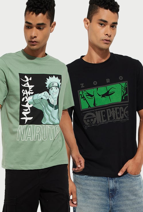 URB_N Men Character Print T-shirt - Pack of 2