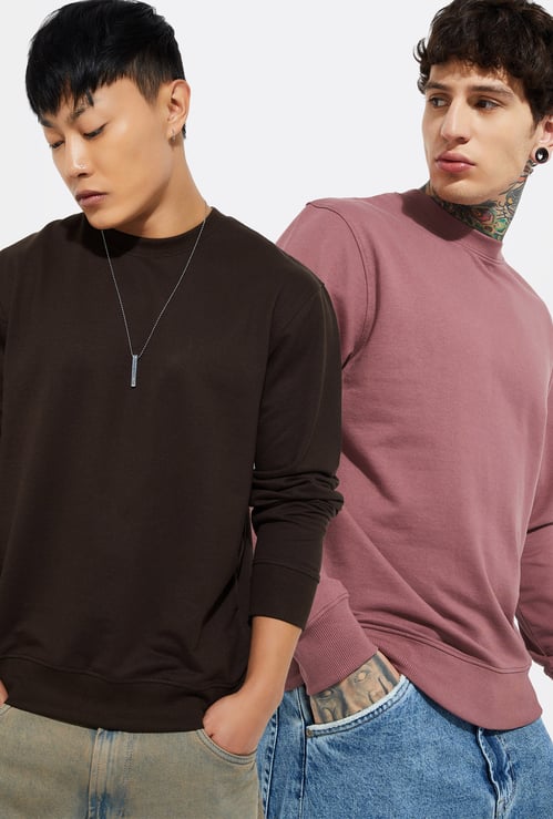 URB_N Men Solid Sweatshirt - Pack of 2