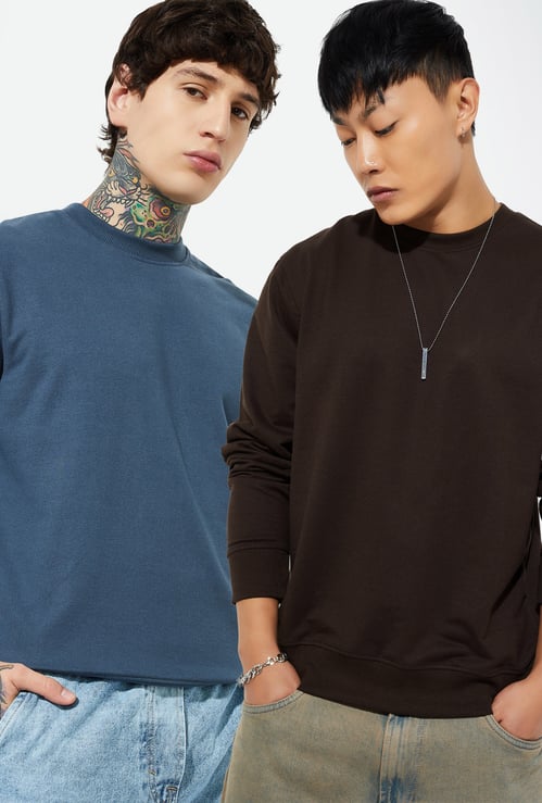 URB_N Men Solid Sweatshirt - Pack of 2