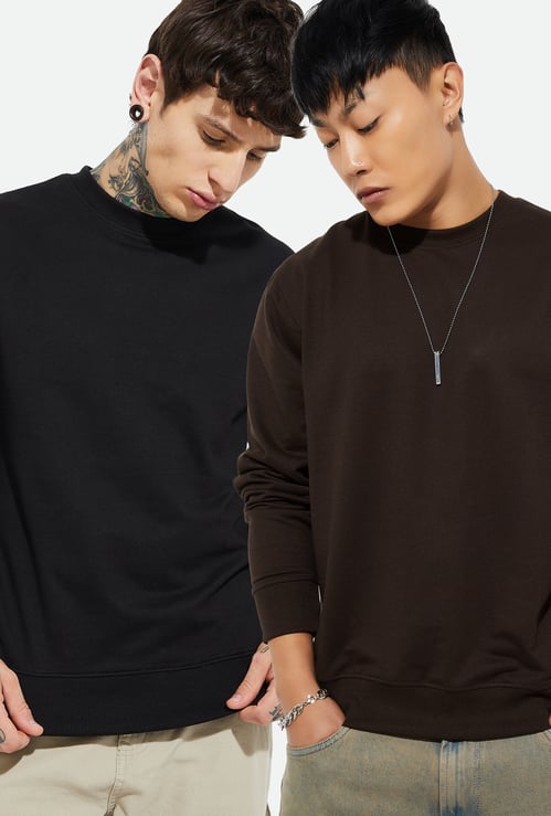 URB_N Men Solid Sweatshirts - Pack of 2
