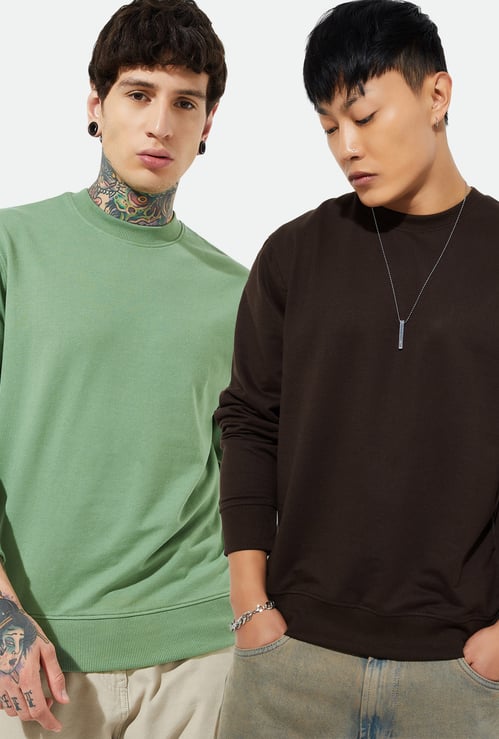 URB_N Men Solid Sweatshirt - Pack of 2