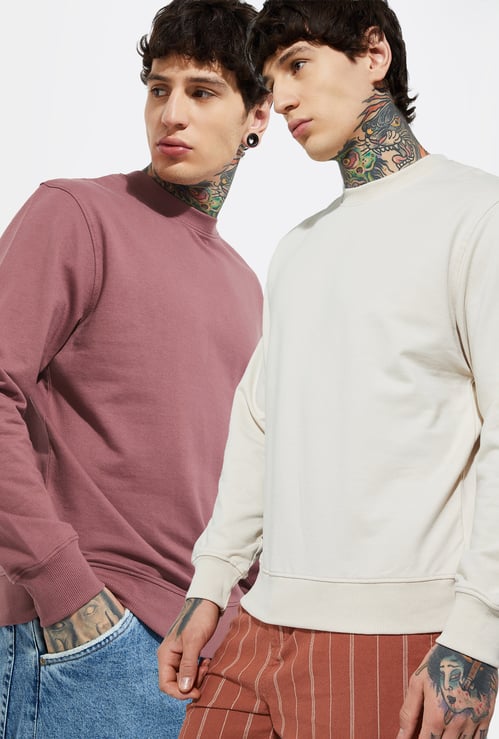 URB_N Men Solid Sweatshirt - Pack of 2