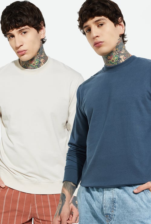 URB_N Men Solid Sweatshirts - Pack of 2