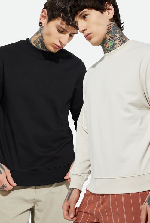 URB_N Men Solid Sweatshirt - Pack of 2