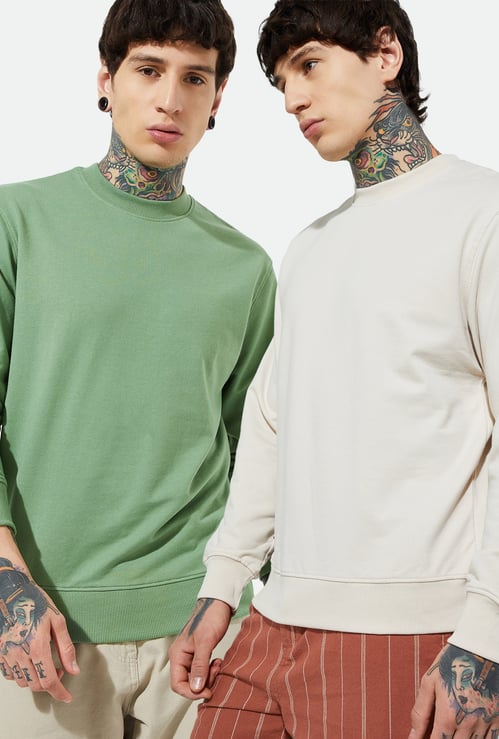 URB_N Men Solid Sweatshirt - Pack of 2