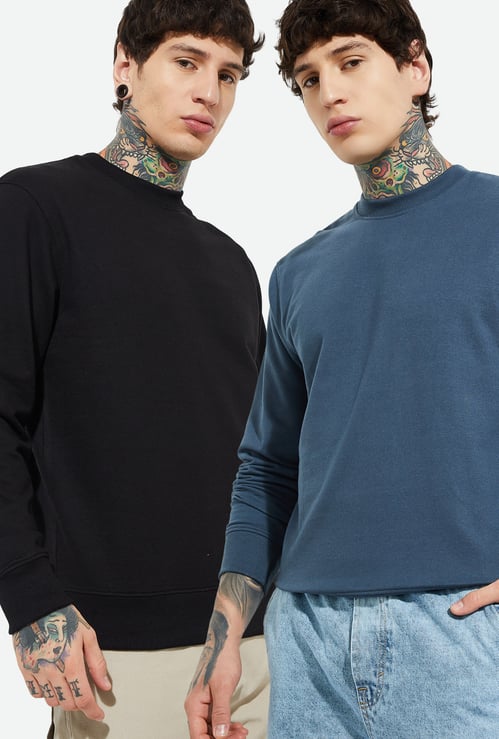 Men Solid Sweatshirts - Pack of 2