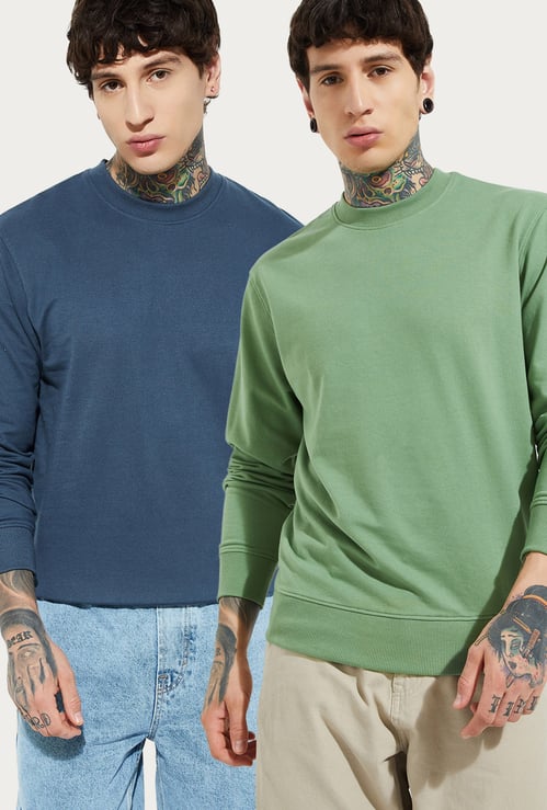 Men Solid Sweatshirts - Pack of 2
