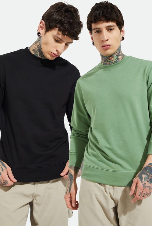 URB_N Men Solid Sweatshirt - Pack of 2