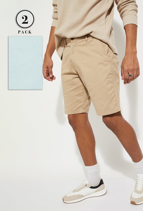 URB_N Men Solid Shorts - Pack of 2