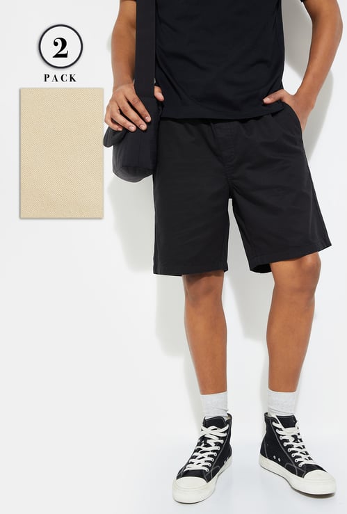 URB_N Men Solid Shorts - Pack of 2