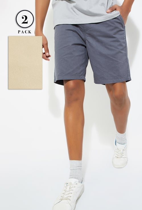 URB_N Men Solid Shorts - Pack of 2