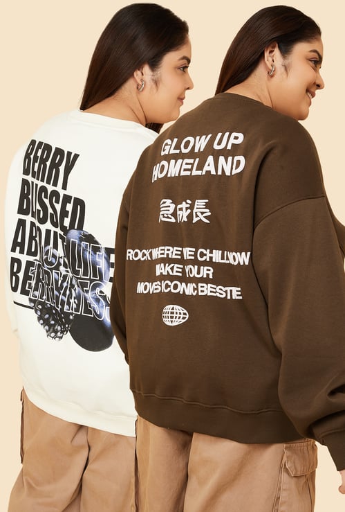 URB_N Women Back Print Sweatshirt - Pack of 2