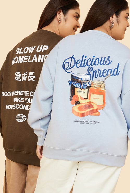 URB_N Women Back Print Sweatshirt - Pack of 2