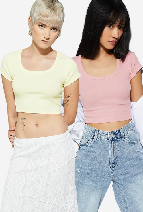 URB_N Women Ribbed Top - Pack of 2