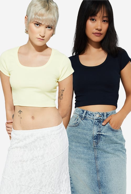 URB_N Women Ribbed Top - Pack of 2