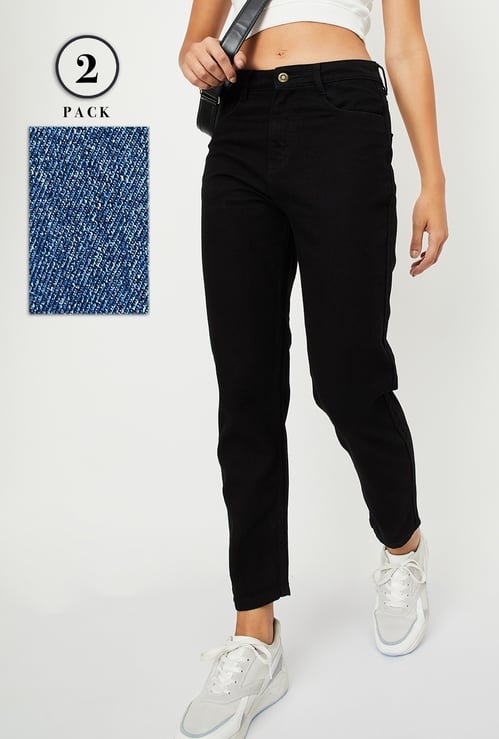 Women Mom Fit Jeans - Pack of 2