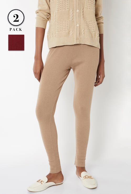 Women Knitted Leggings - Pack of 2