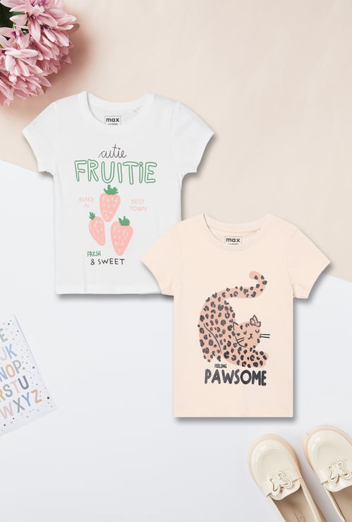 Girls Printed T-shirt - Pack of 2