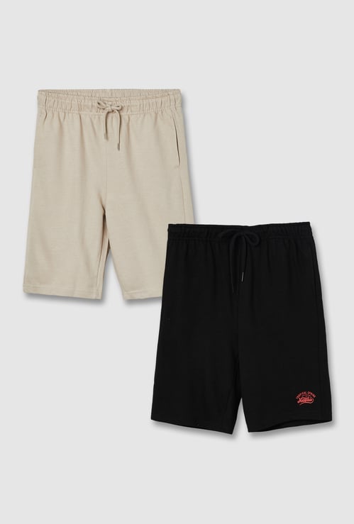 Boys Solid Shorts - Pack of 2