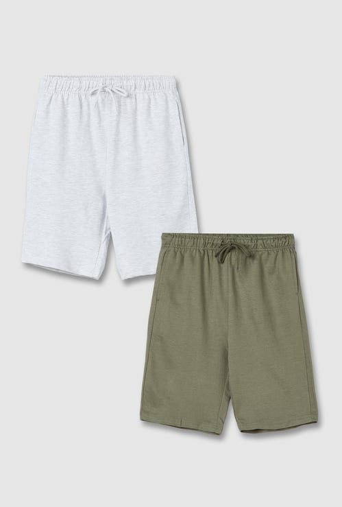 Boys Solid Shorts - Pack of 2